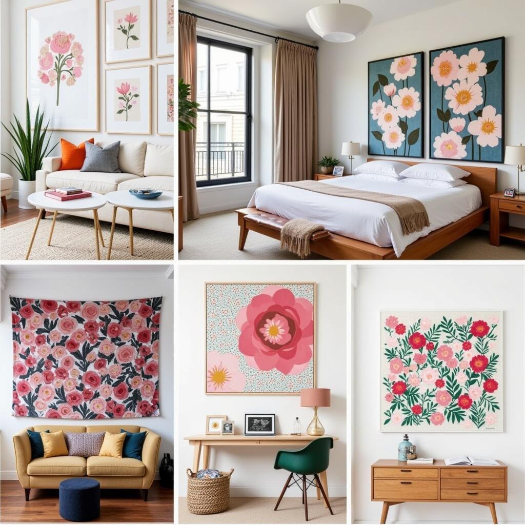 Large Floral Art in Interior Design