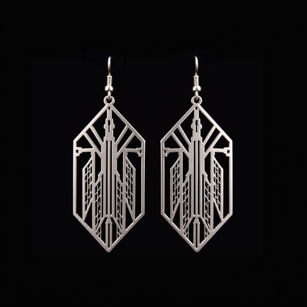 Laser Cut Metal Earrings Design