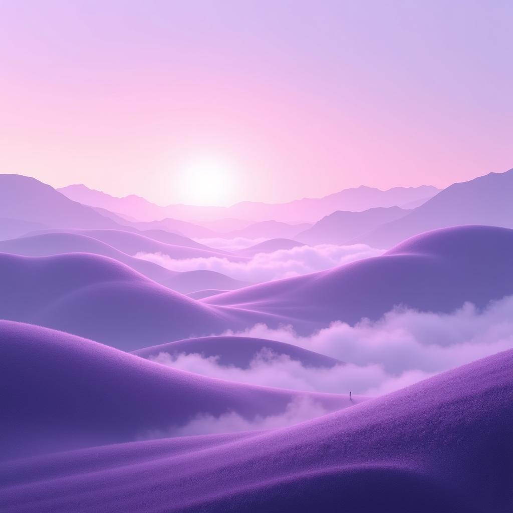 Digital Art: Lavender Haze Landscape