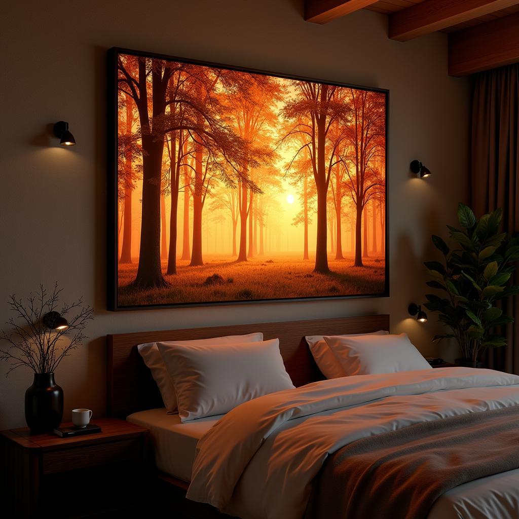 LED Wall Art in a Bedroom Design