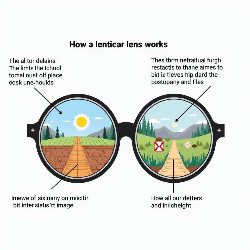 Diagram of a Lenticular Lens and Interlaced Image