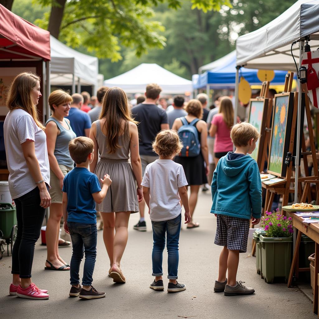 Visitors enjoying the Libertyville Art Festival