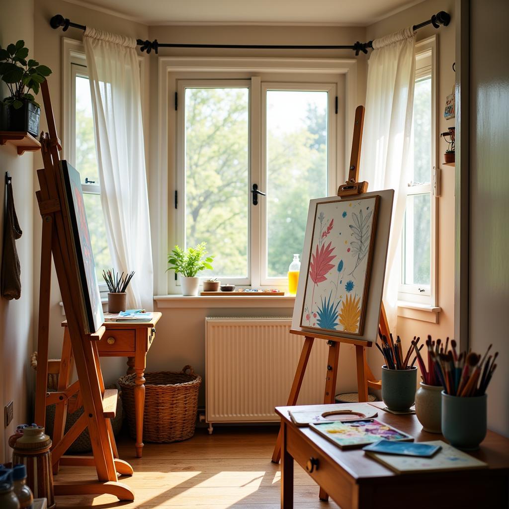 A Cozy Art Studio Setup in a Lil' Art House