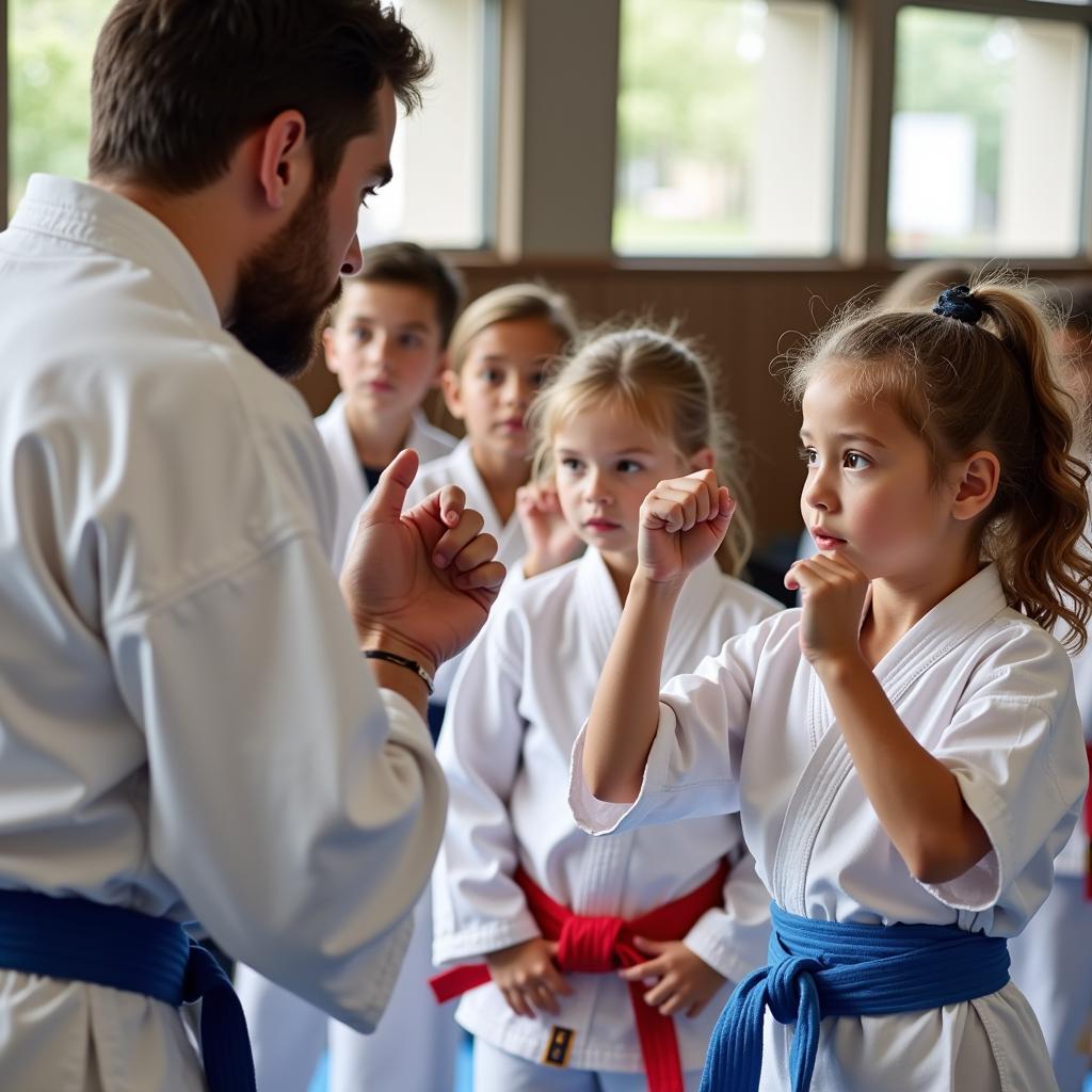 Kids Focusing During Martial Arts Training