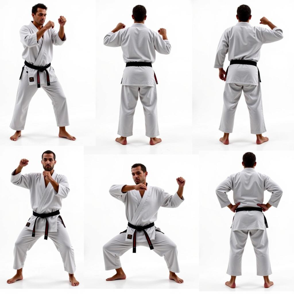 Martial arts practitioners training in pants with pockets