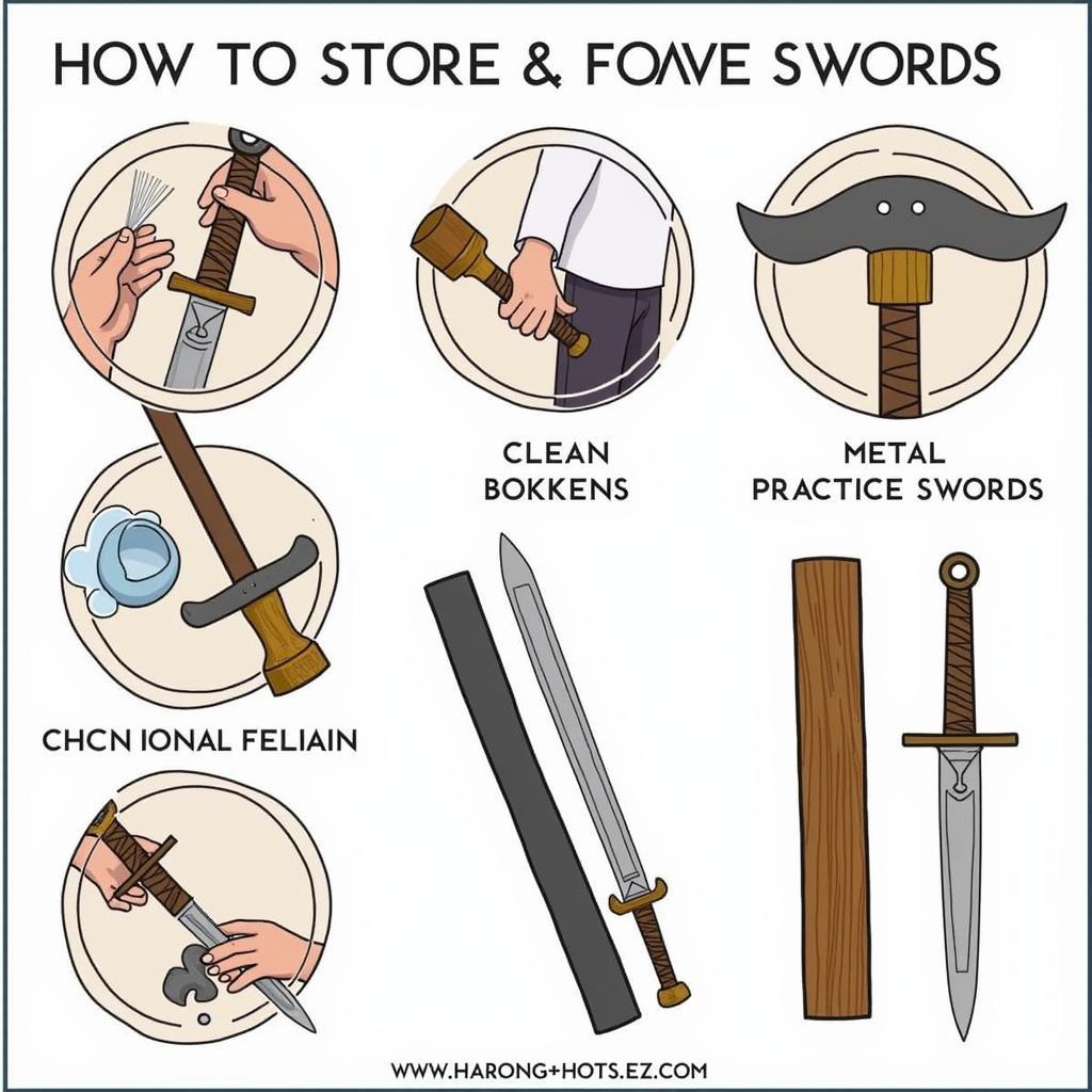 Proper maintenance techniques for different types of martial arts training swords.