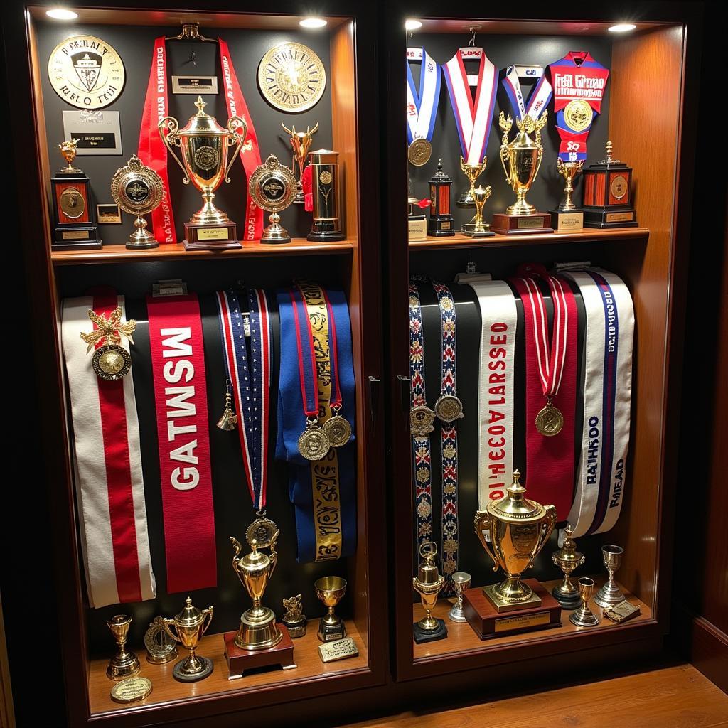 Displaying martial arts trophies in a dedicated case