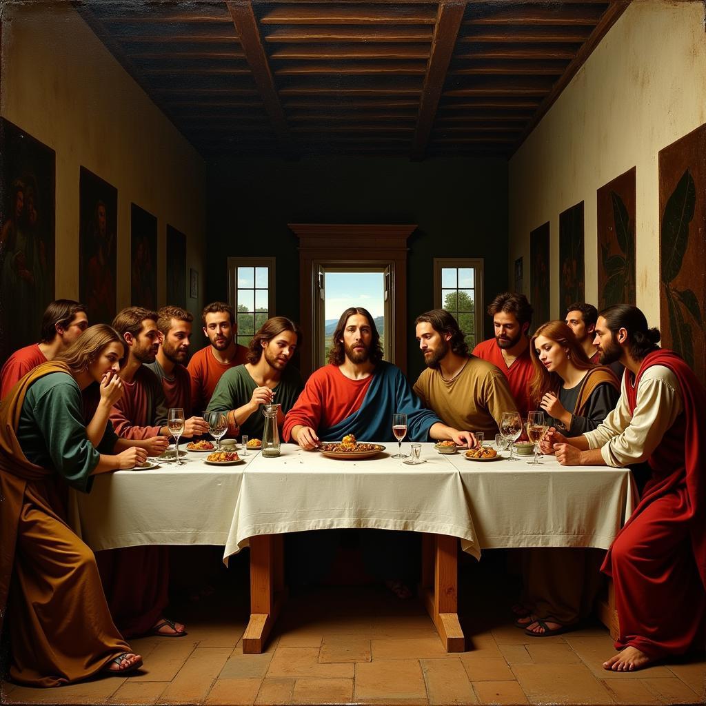 Renaissance Painting of the Last Supper on Maundy Thursday