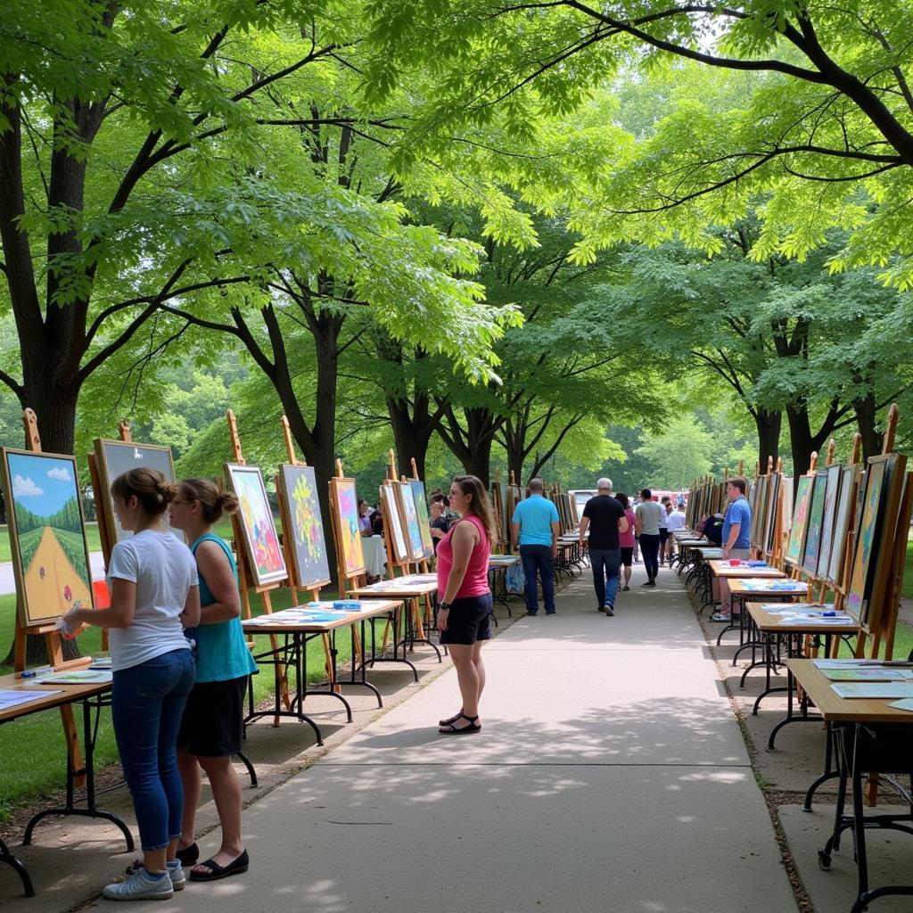 Vibrant Art Display at Menomonee Falls Art in the Park