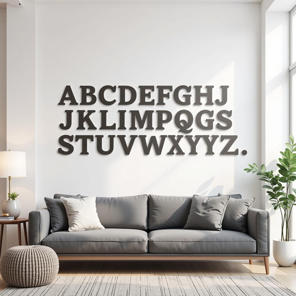 Metal Alphabet Wall Art for Living Room