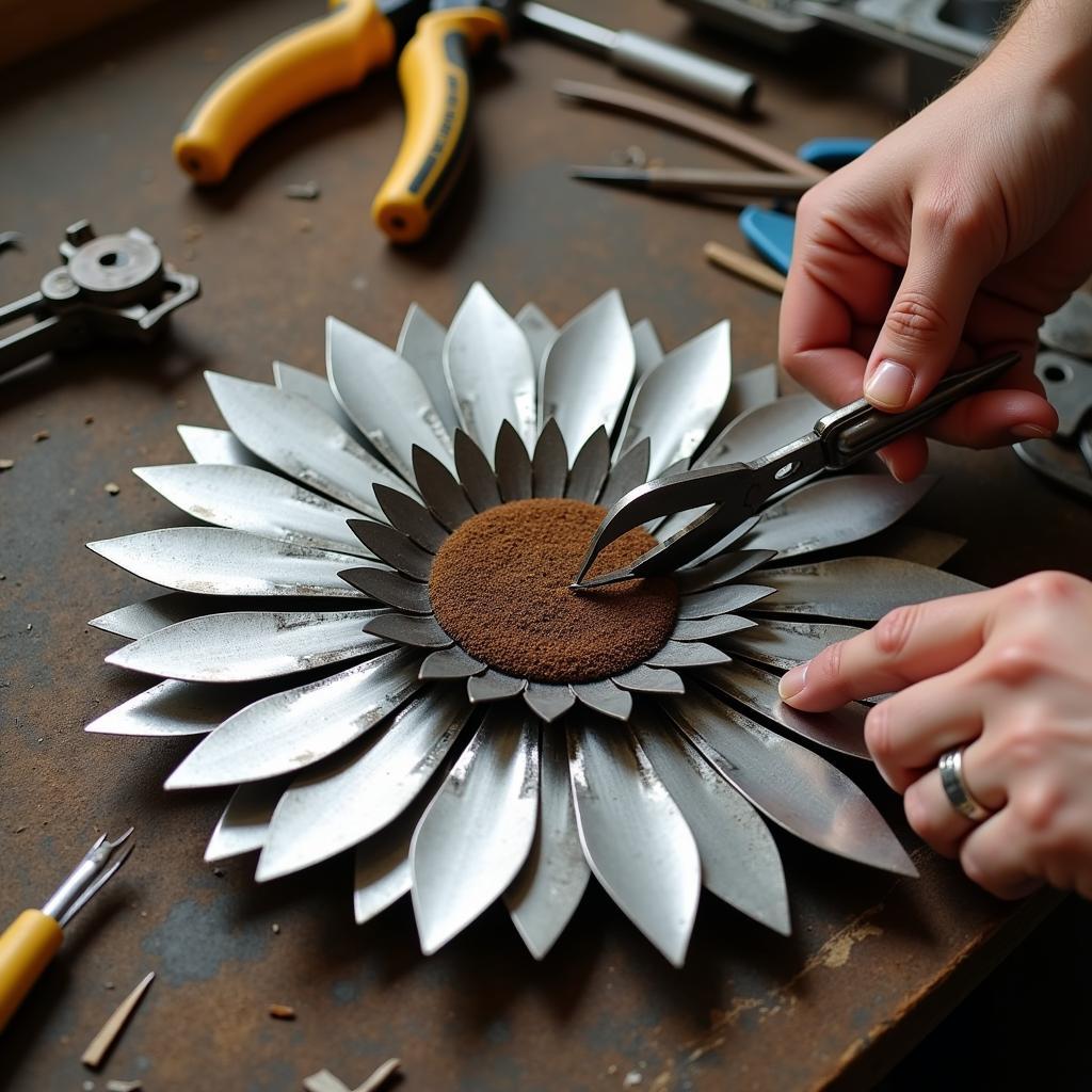 Crafting a Metal Art Sunflower