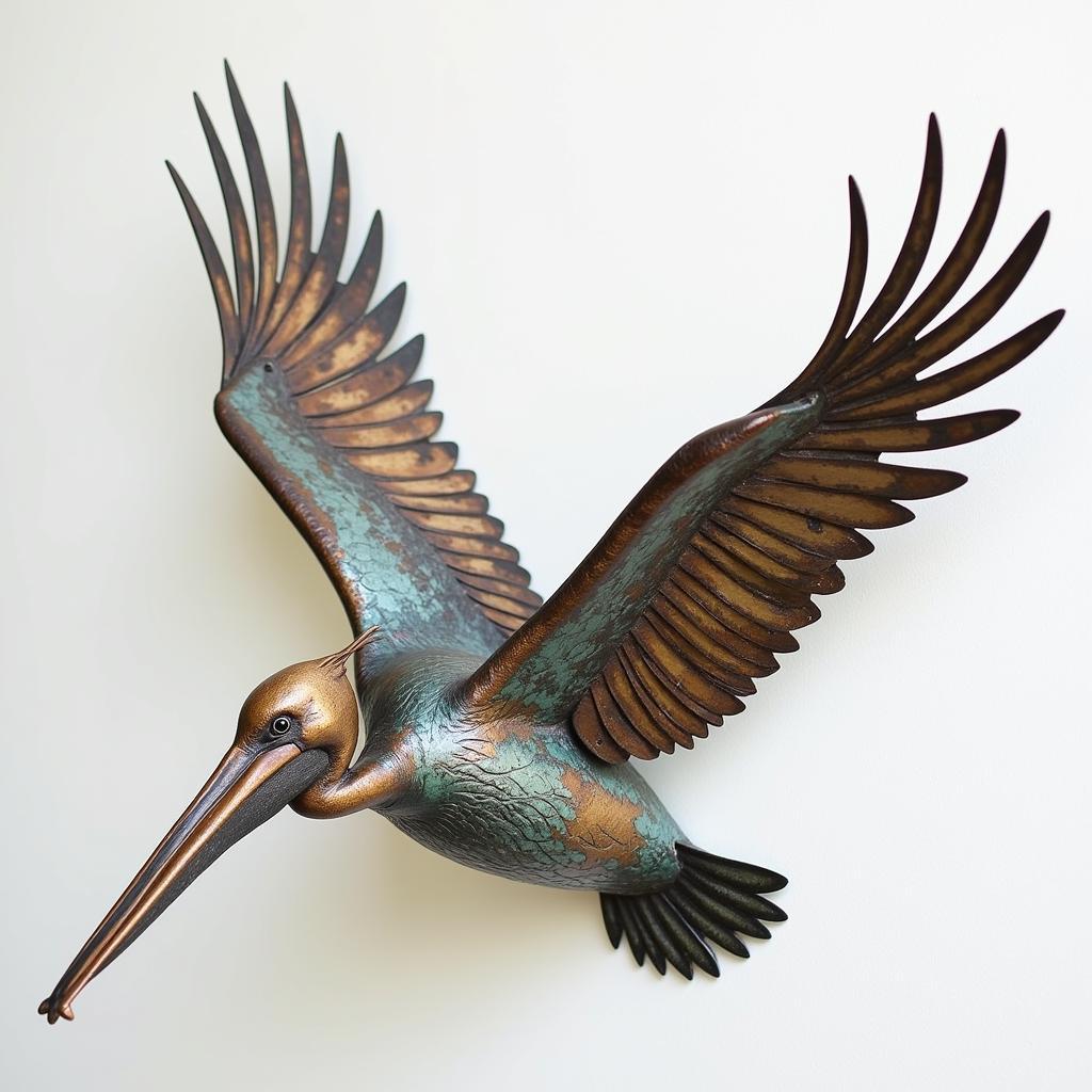 Coastal Metal Pelican Wall Art