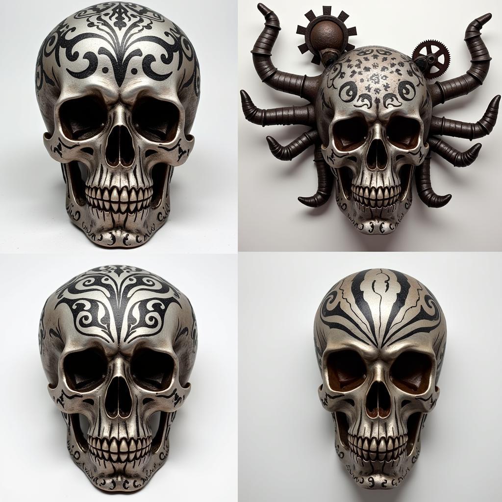 Metal Skull Art Style Variations