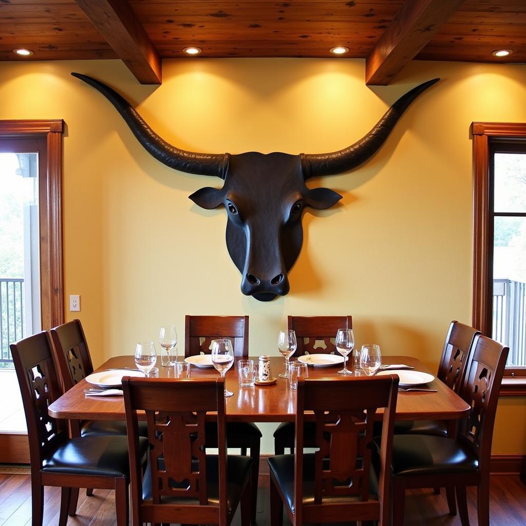 Metal Western Wall Art in a Dining Room