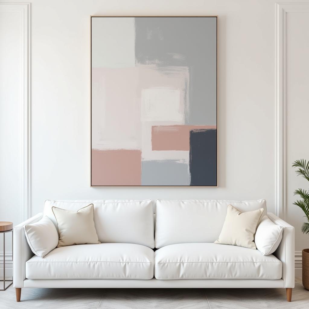 Minimalist Abstract Painting in Living Room