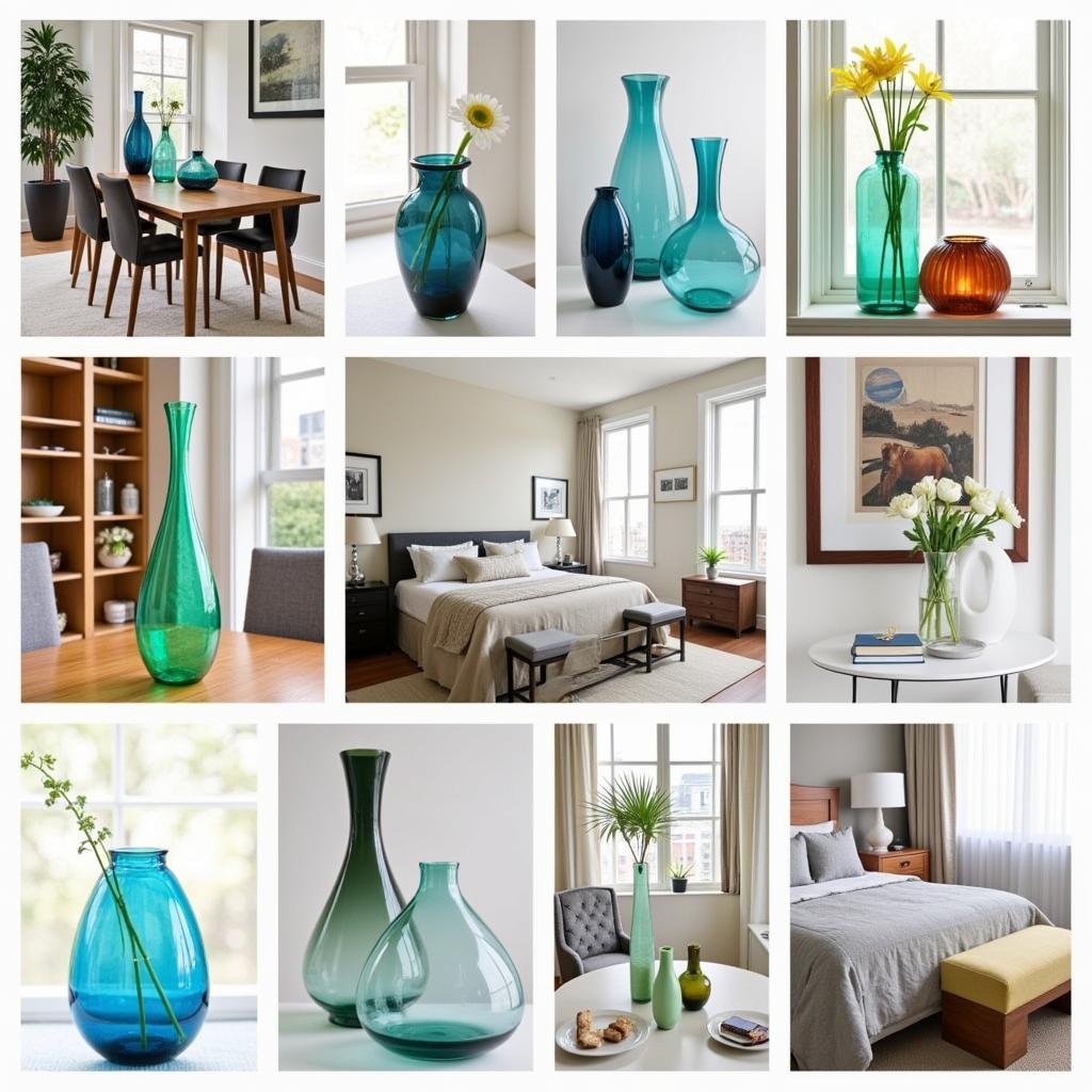 Modern Art Glass Vases in Various Home Decor Settings