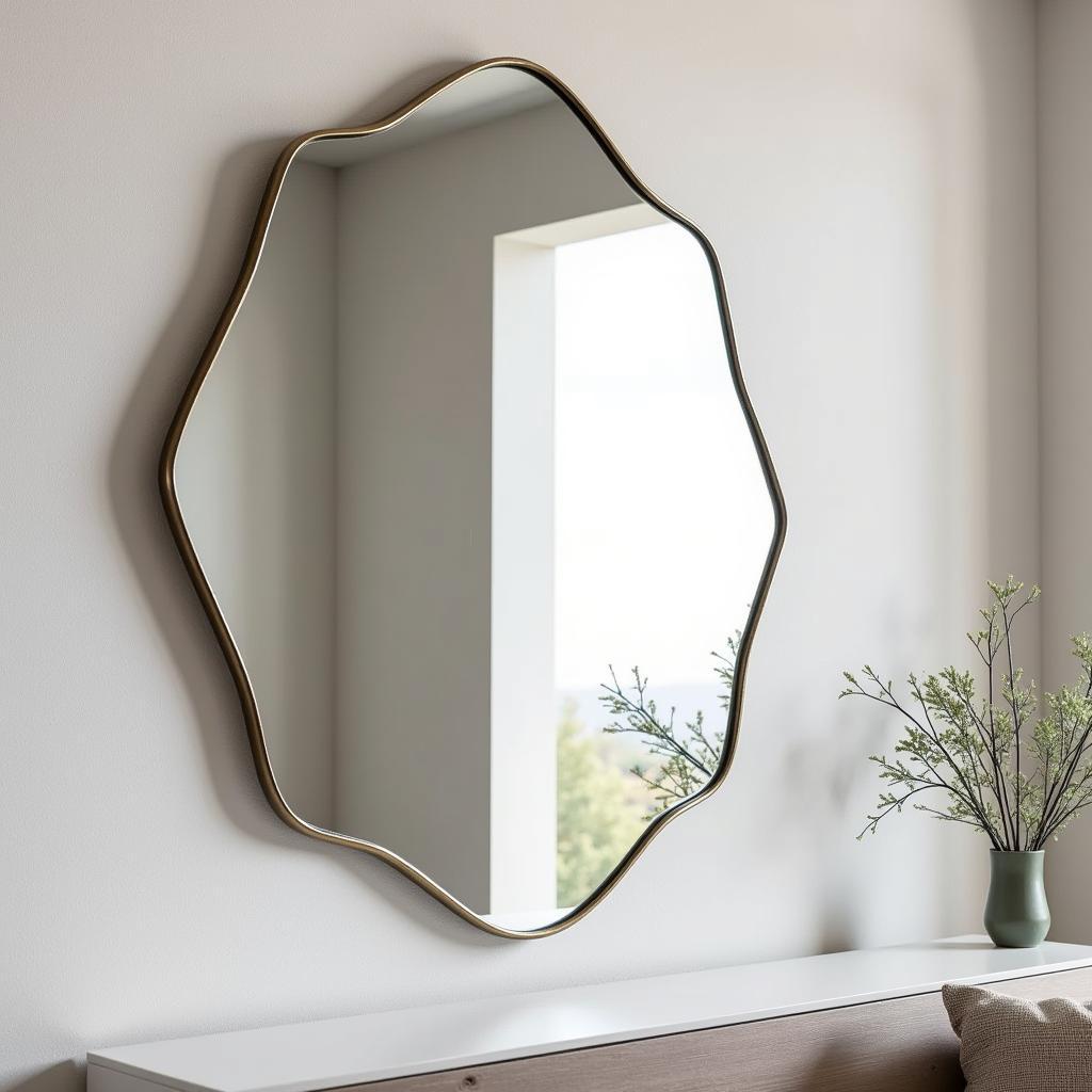 Modern Geometric Large Mirrored Wall Art