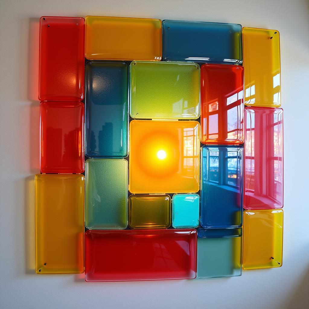 Modern Glass Art Wall Hanging