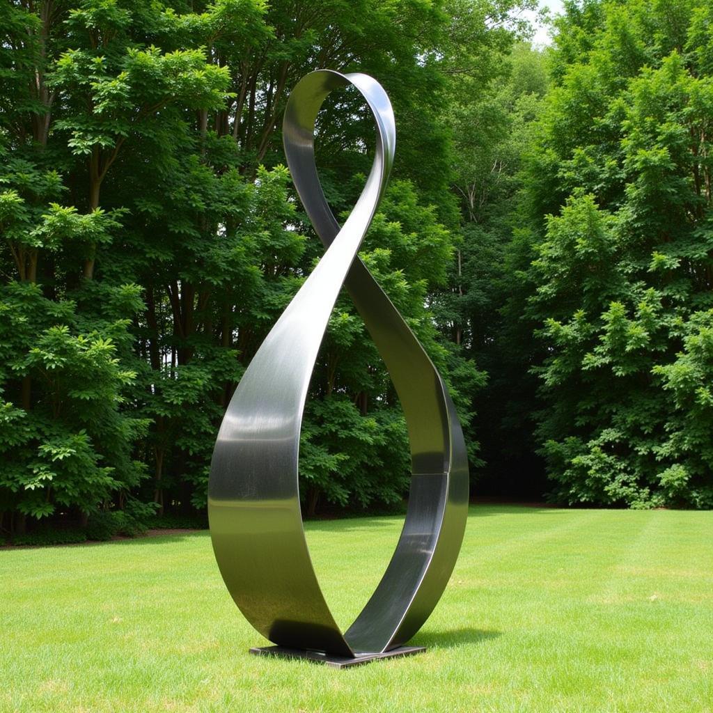 Modern Metal Art Sculpture in a Garden