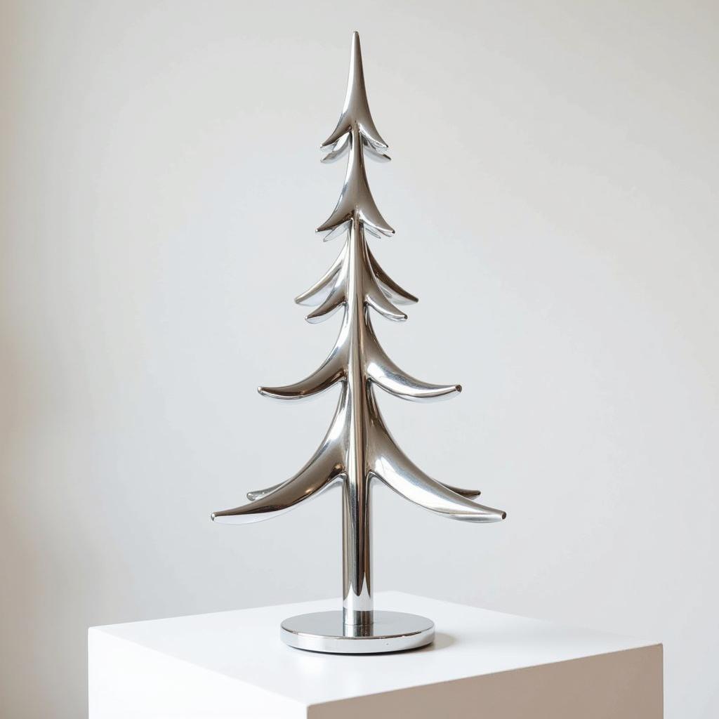 Modern Metal Christmas Tree Sculpture