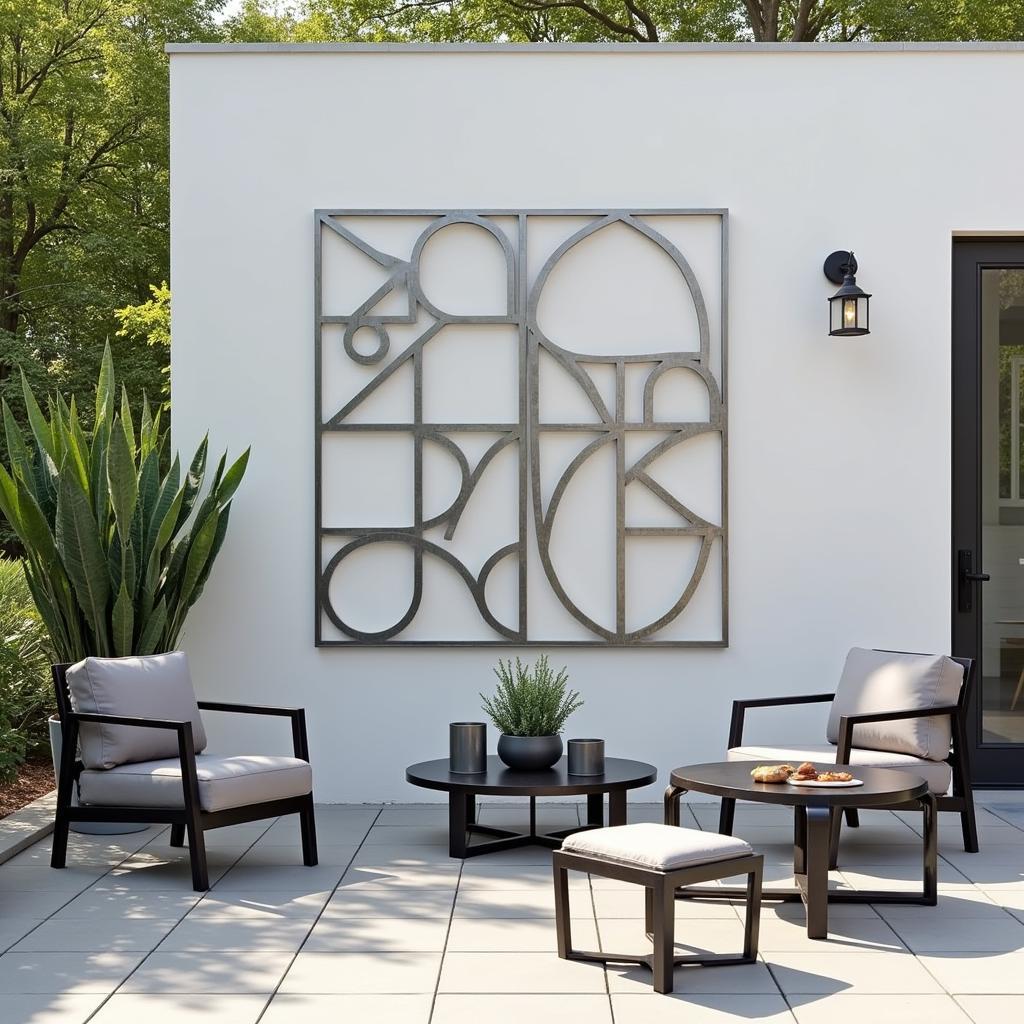 Modern Metal Wall Art Patio Design