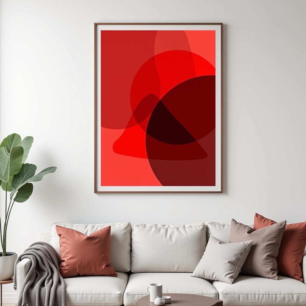 Modern Red Geometric Art Print