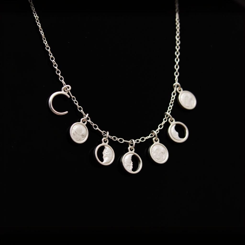 Moon Phase Silver Necklace