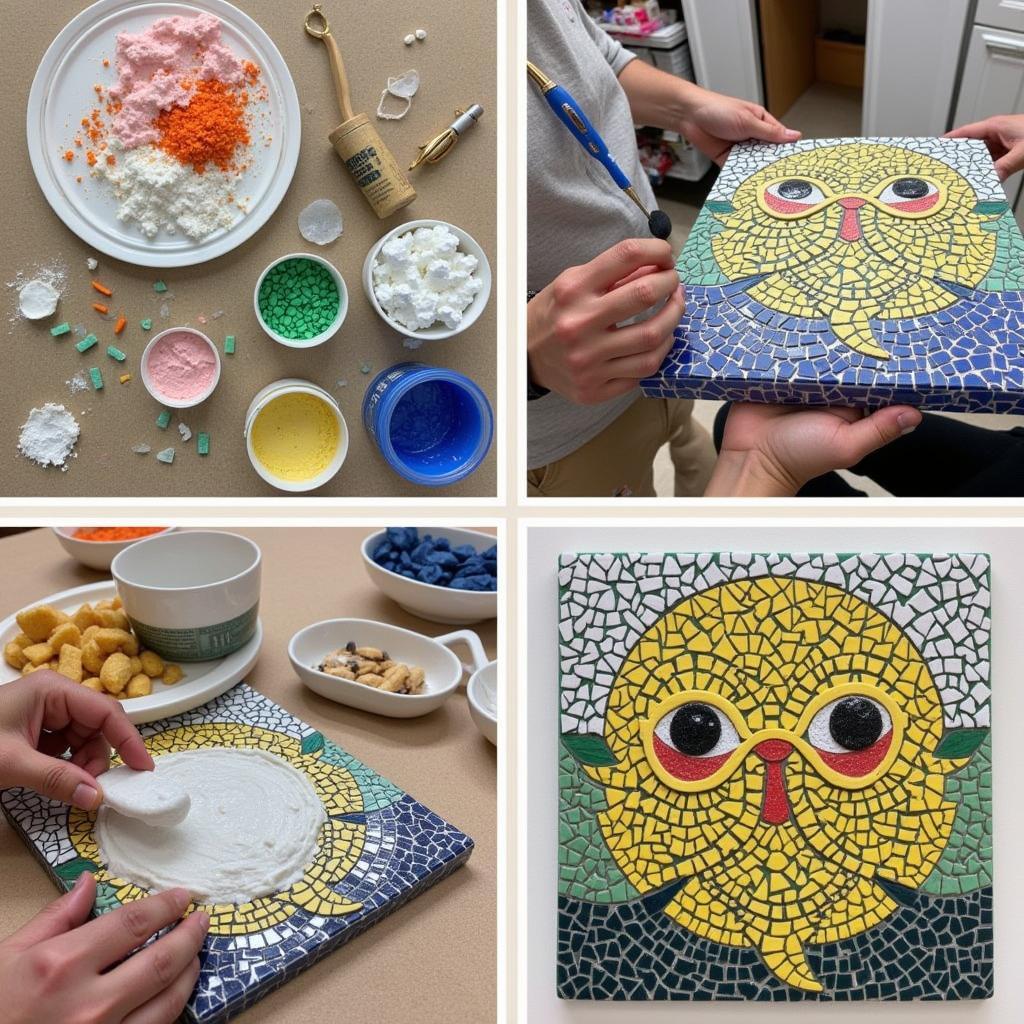 Step-by-Step Mosaic Art Creation Process