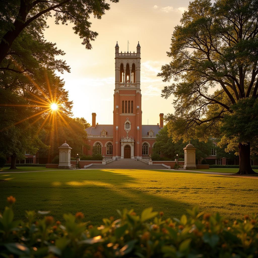 Vintage MSU Campus Wall Art showcasing Beaumont Tower