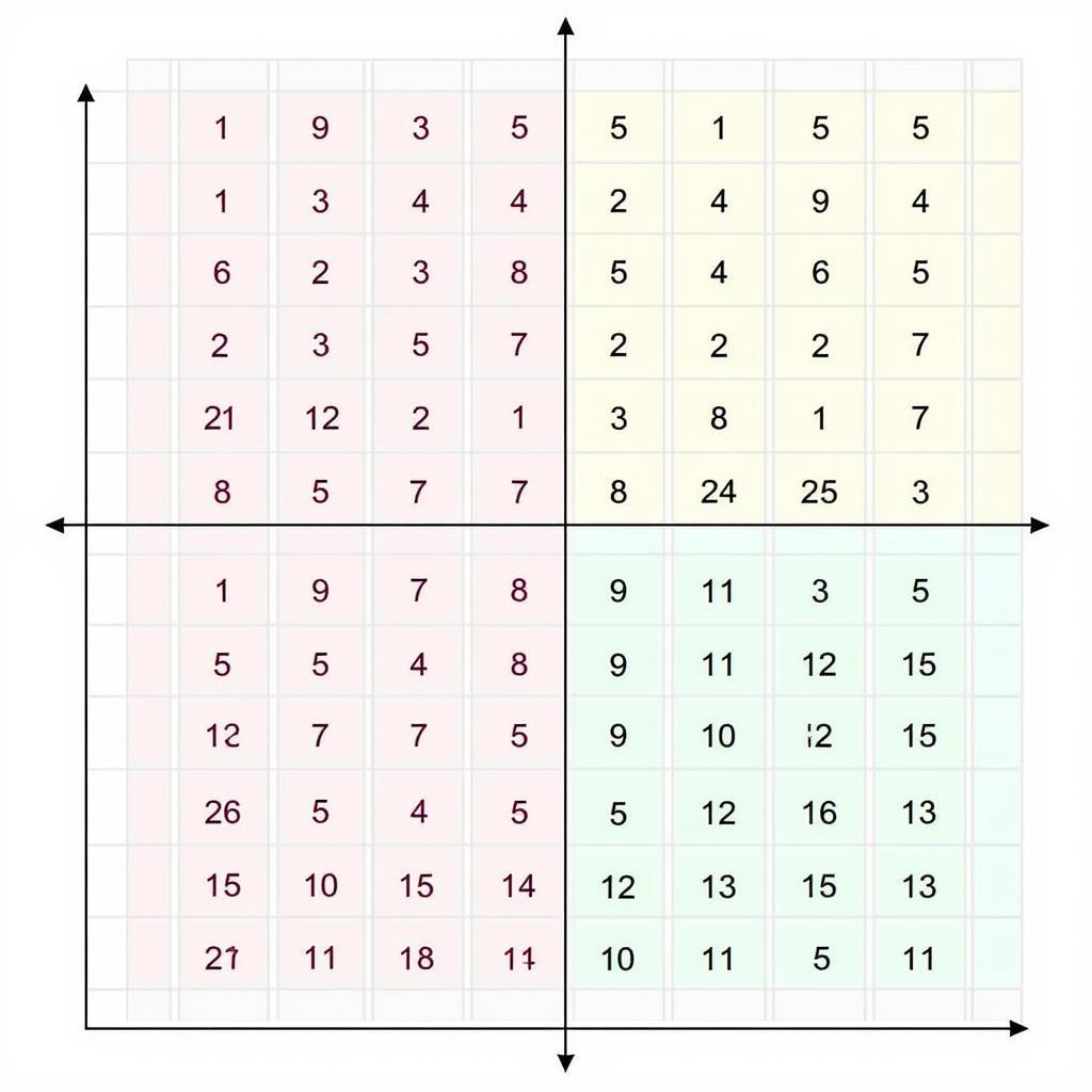 Example of a multiplication pixel art grid