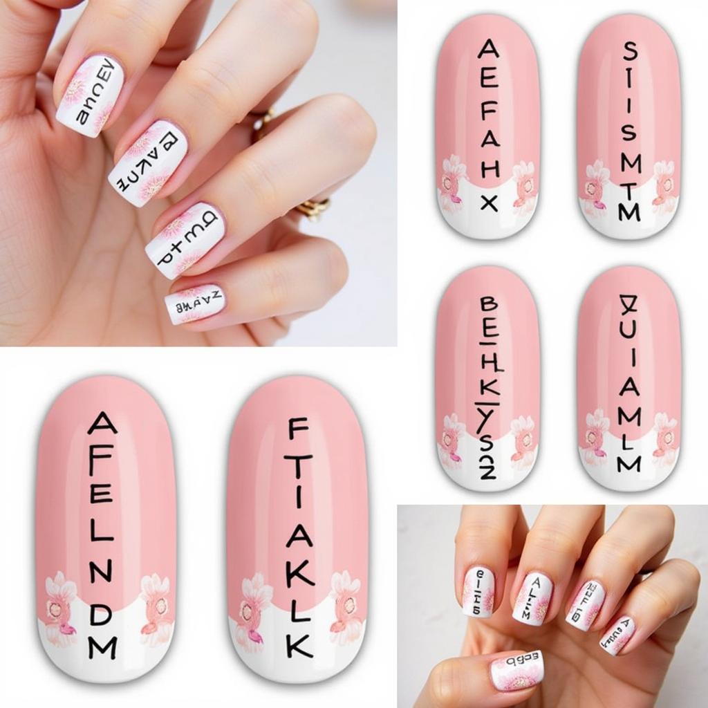 Alphabet Nail Art Sticker Letters Design Ideas