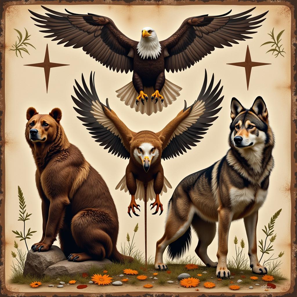 Native American Animal Symbols: Bear, Eagle, and Wolf