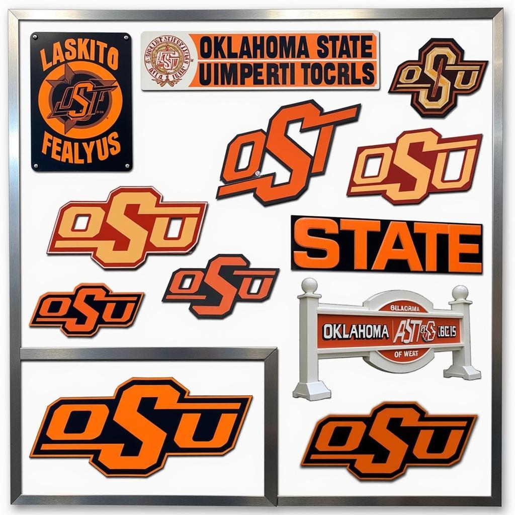 Modern Oklahoma State University Logo Metal Signs