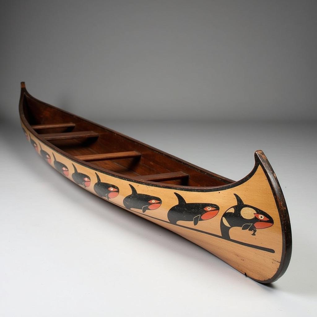 Orca Design on Native American Canoe