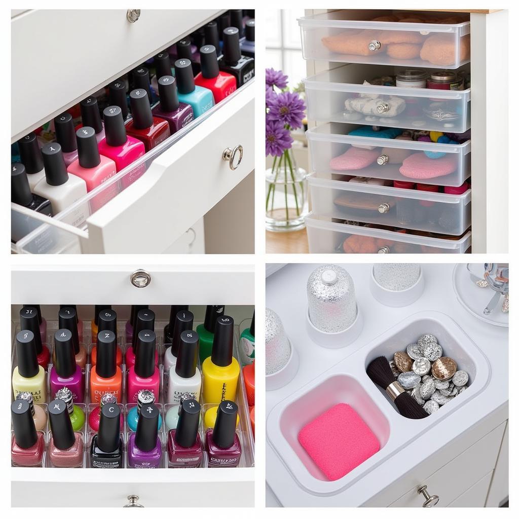 Organized Nail Art Supplies Storage