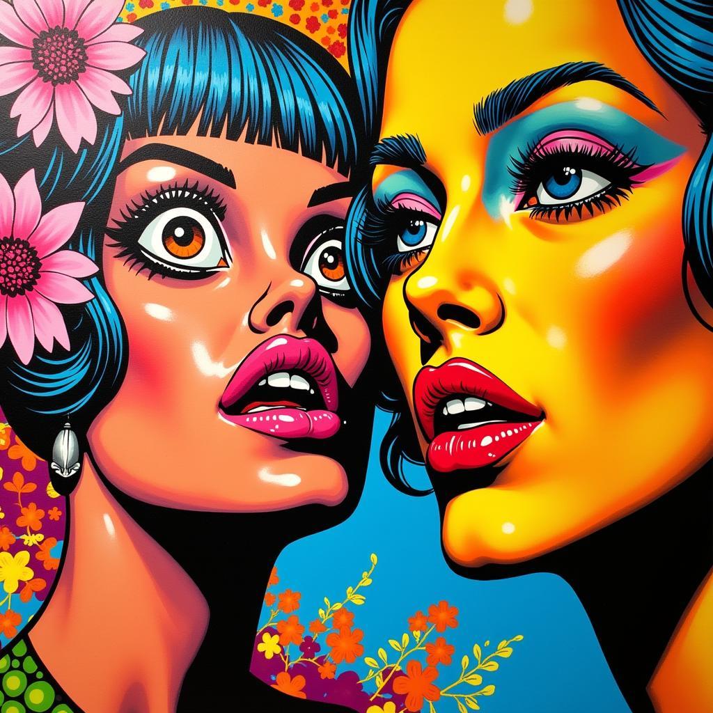 Original pop art for sale featuring bright, vibrant colors and iconic imagery.