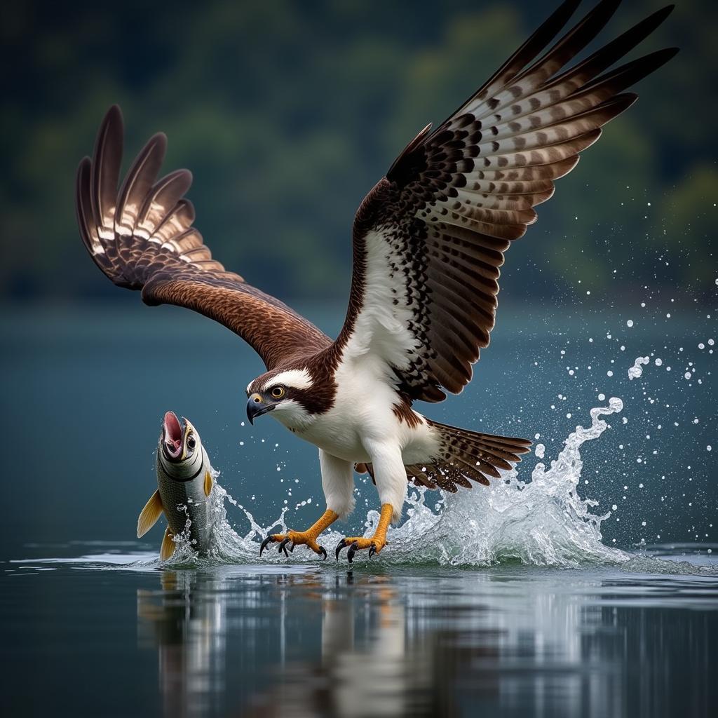 Osprey Diving for Fish Digital Art