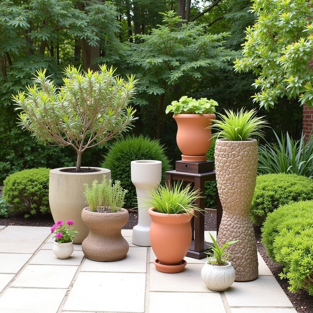 Outdoor Art Planters Create a Garden Oasis