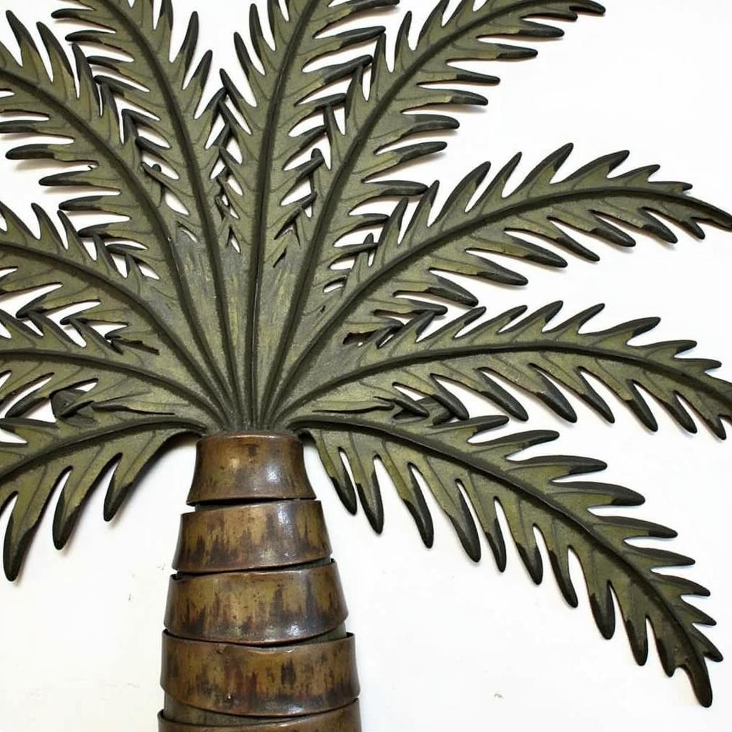 Palmetto tree metal wall art adds a touch of coastal charm to any interior.