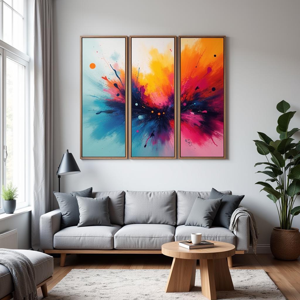 Panel Canvas Art in Living Room