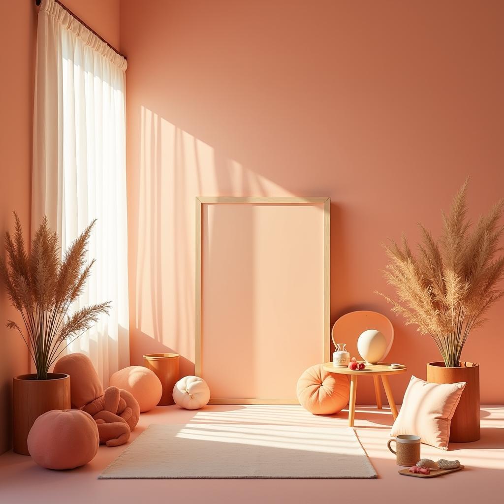 Serene Setting in a Peach-Themed Studio