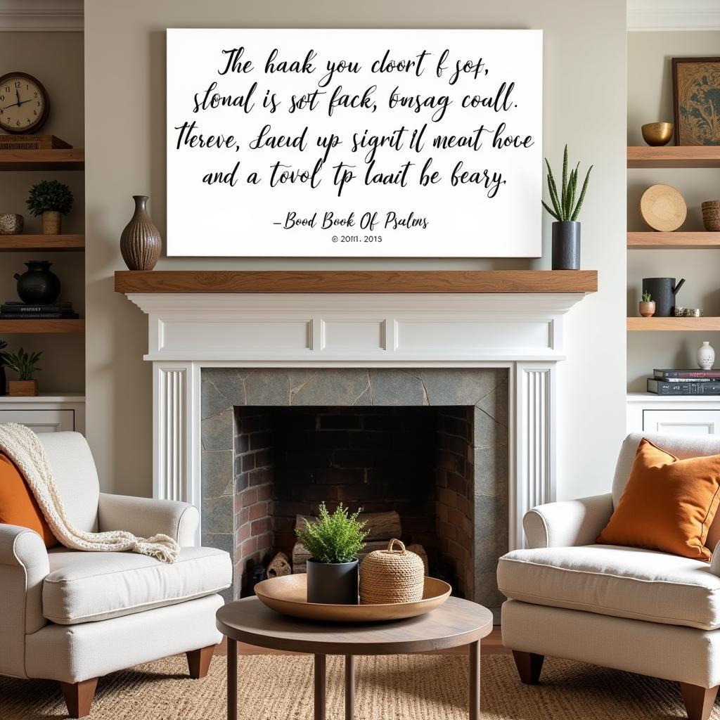 Personalized Scripture Wall Art in a Living Room