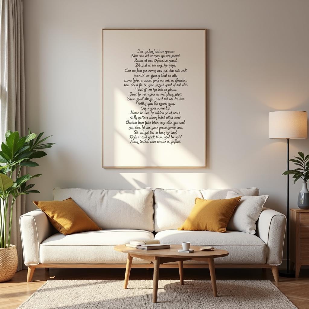 Personalized Song Wall Art in a Living Room