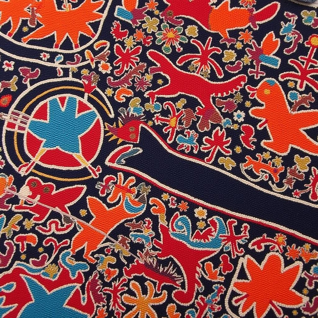 Traditional Peruvian Textile with Intricate Symbolic Patterns