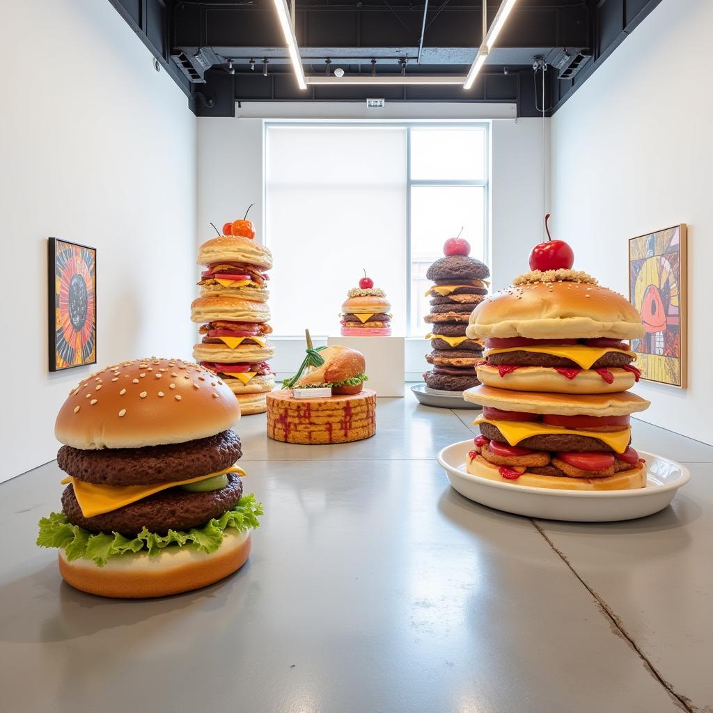 Peter Anton's Food Sculptures in a Gallery Setting