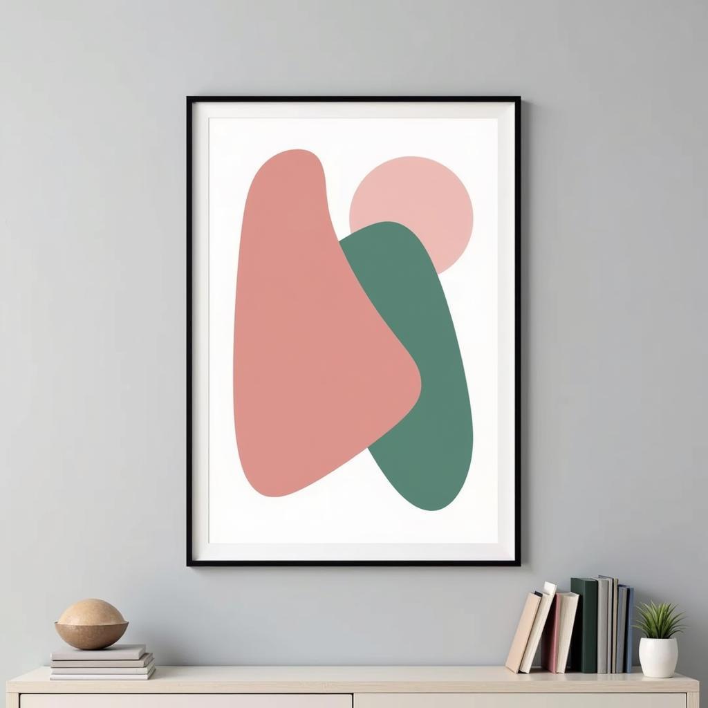 Pink and Green Geometric Wall Art