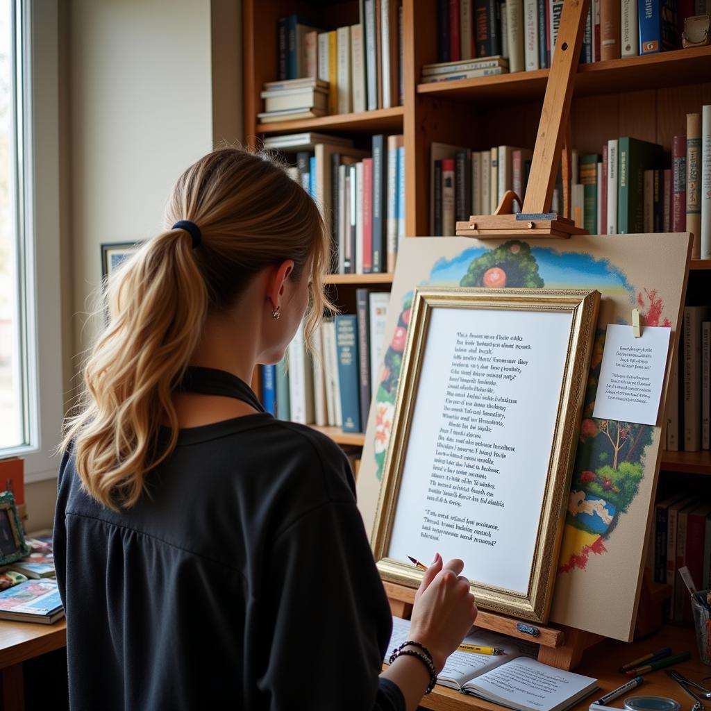 An Artist Creating a Poem-Inspired Artwork