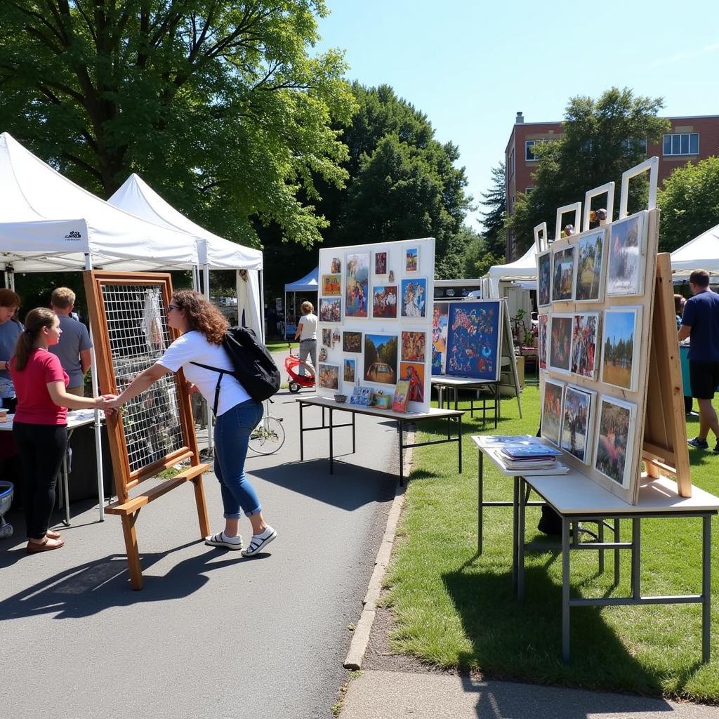 Portable Art Display Racks for Outdoor Shows: Lightweight and easy-to-assemble display racks suitable for outdoor art exhibitions and craft fairs.