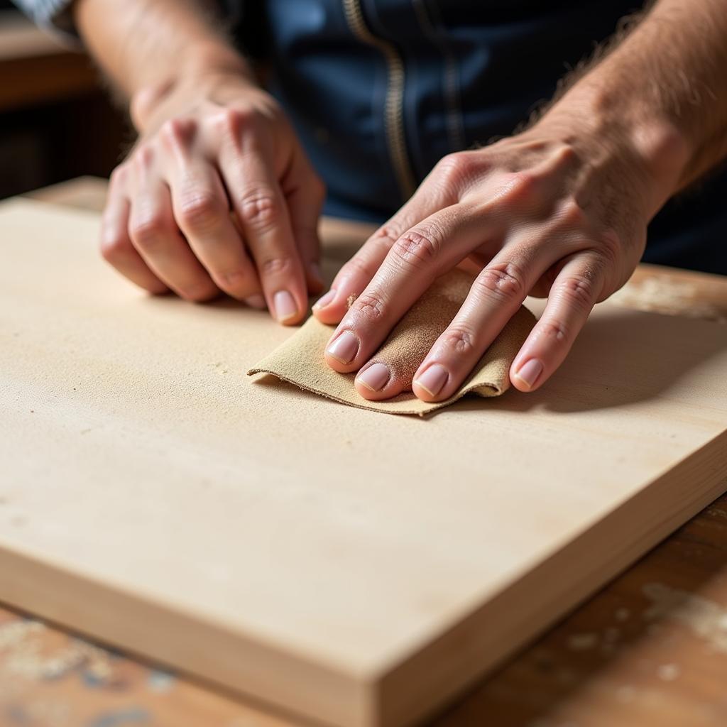 Preparing a wood canvas for painting