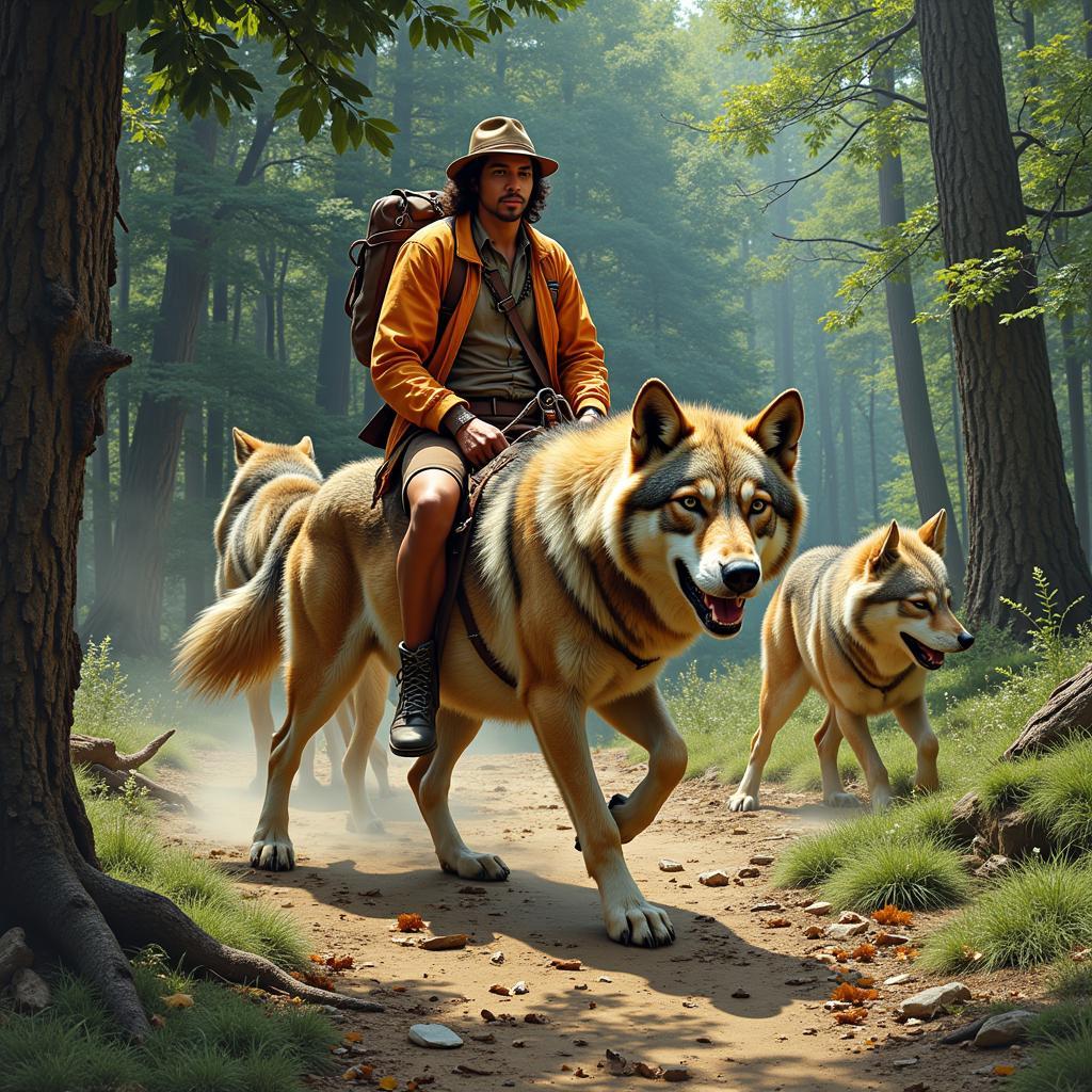 Princess Mononoke San and Wolf Gods Art Print